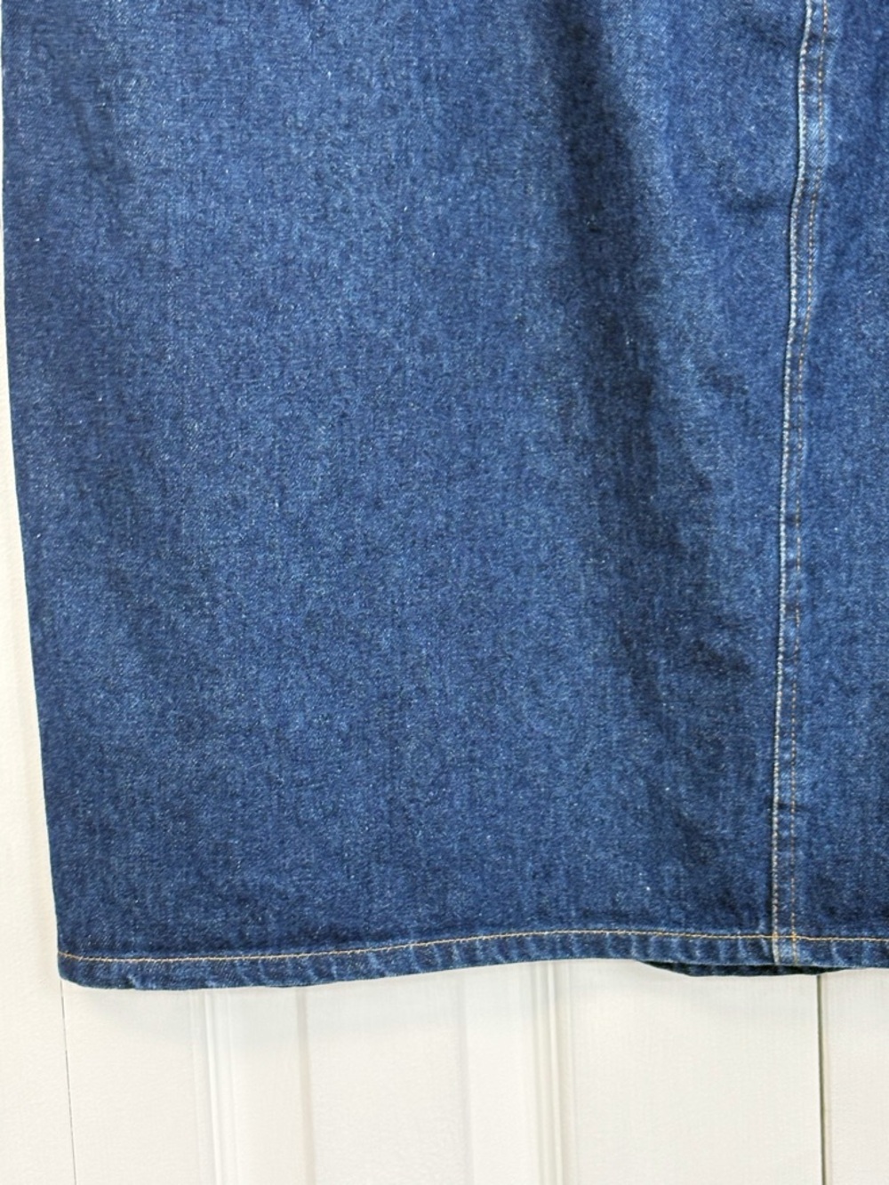 Vintage Sudden Impact Blue Denim Plaid Print Patchwork Jean Skirt 20 - Picture 7 of 16
